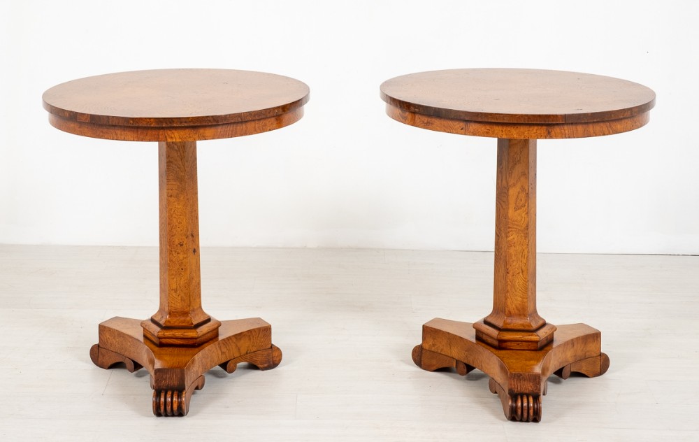 Pair of William IV Style Pollard Oak Wine Tables
