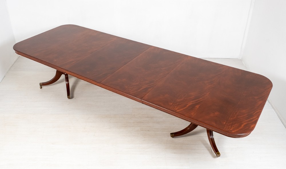 Mahogany Regency Style 2 Pedestal Dining Table