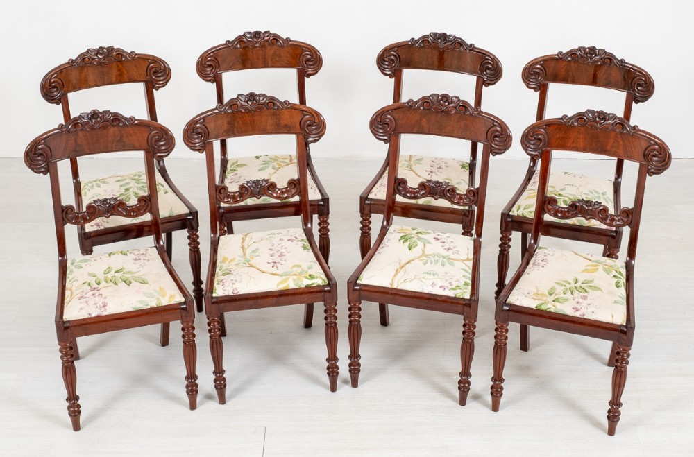 Set of 8 Mahogany William IV Dining Chairs