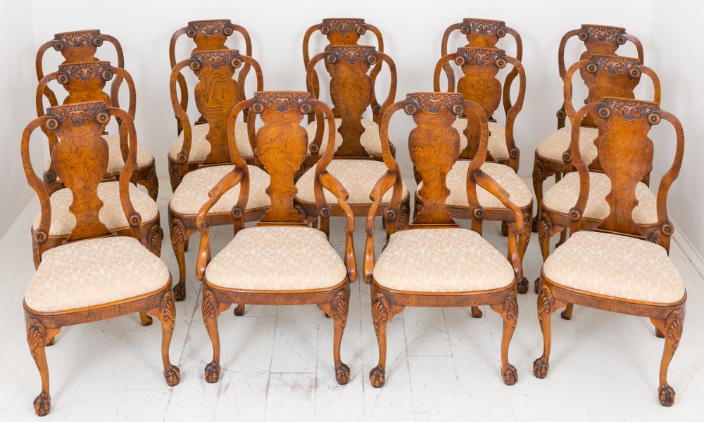 Wonderful Set of 14 George I Style Dining Chairs