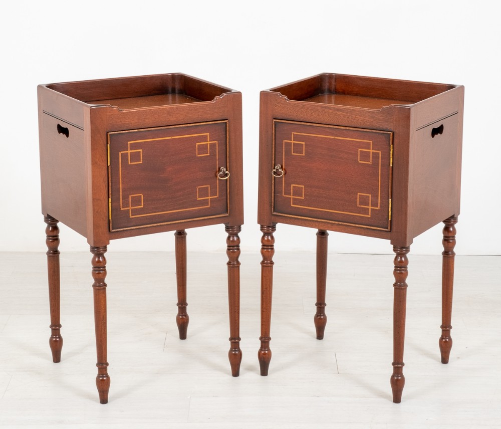 Pair of Regency Style Mahogany Bedside Cabinets