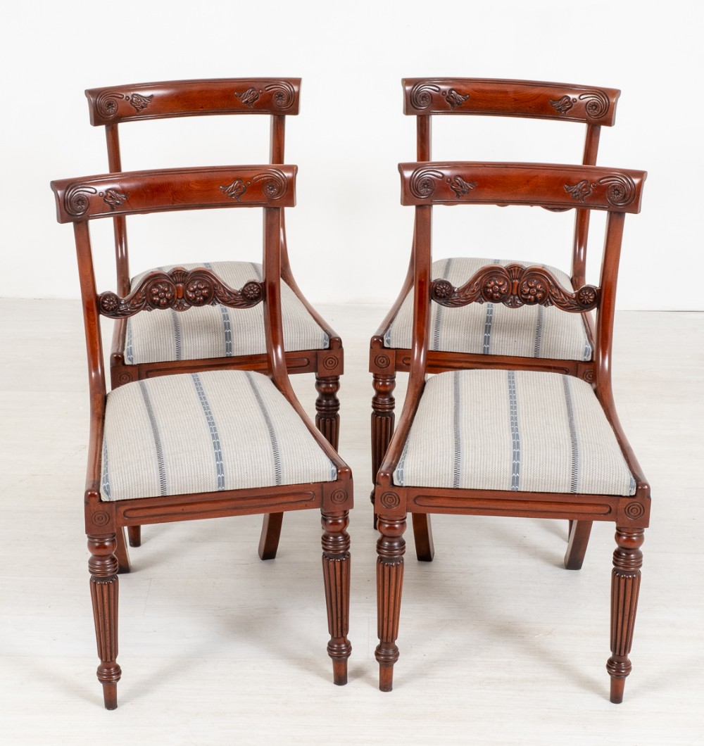 Set of 4 William IV Style Mahogany Chairs