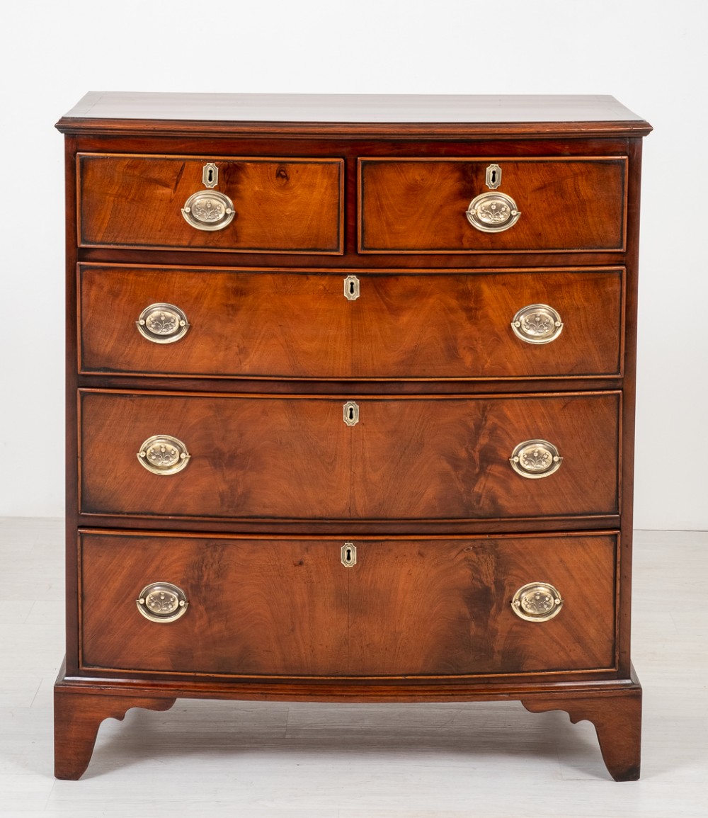 Mahogany Regency Style Bow fronted Chest of Drawers