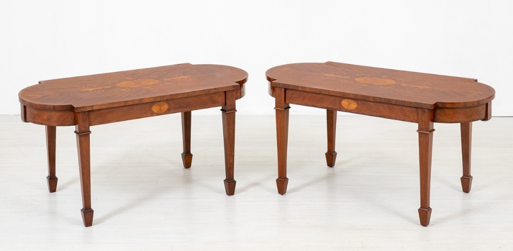 Pair of Mahogany Inlaid Coffee Tables