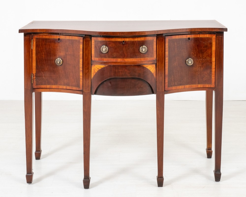 Mahogany Sheraton Revival Serpentine Sideboard