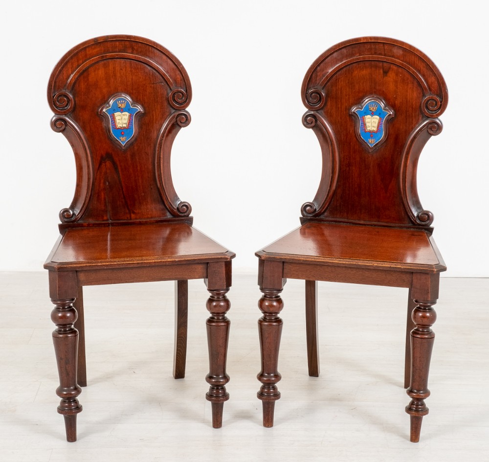 Pair of Victorian mahogany Hall Chairs