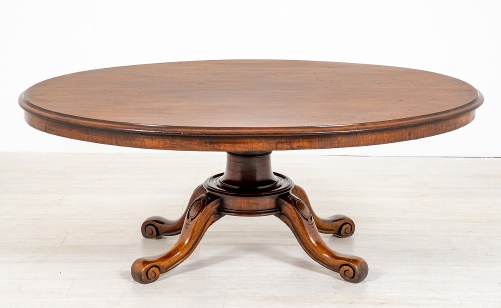 Large Victorian Mahogany Oval Coffee Table