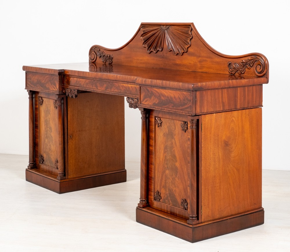 An Impressive William IV Mahogany Pedestal Sideboard