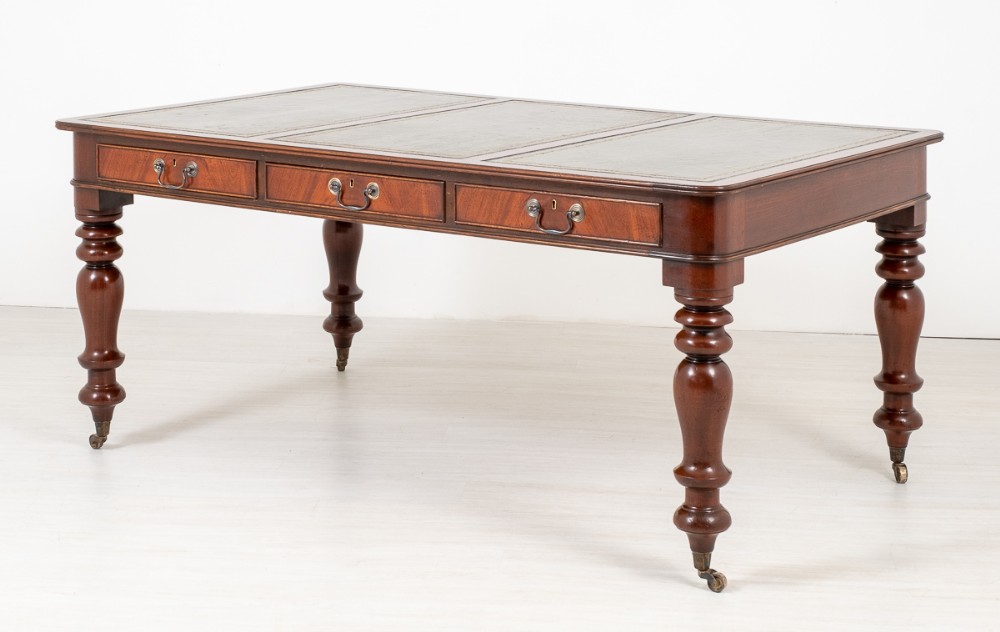 Large Victorian Mahogany Writing Table
