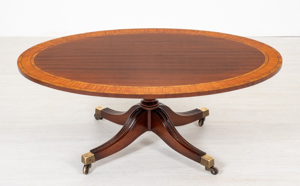 Superior Quality Oval Mahogany Coffee Table