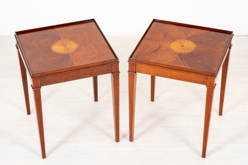 Pair of Mahogany Sheraton Style End Tables