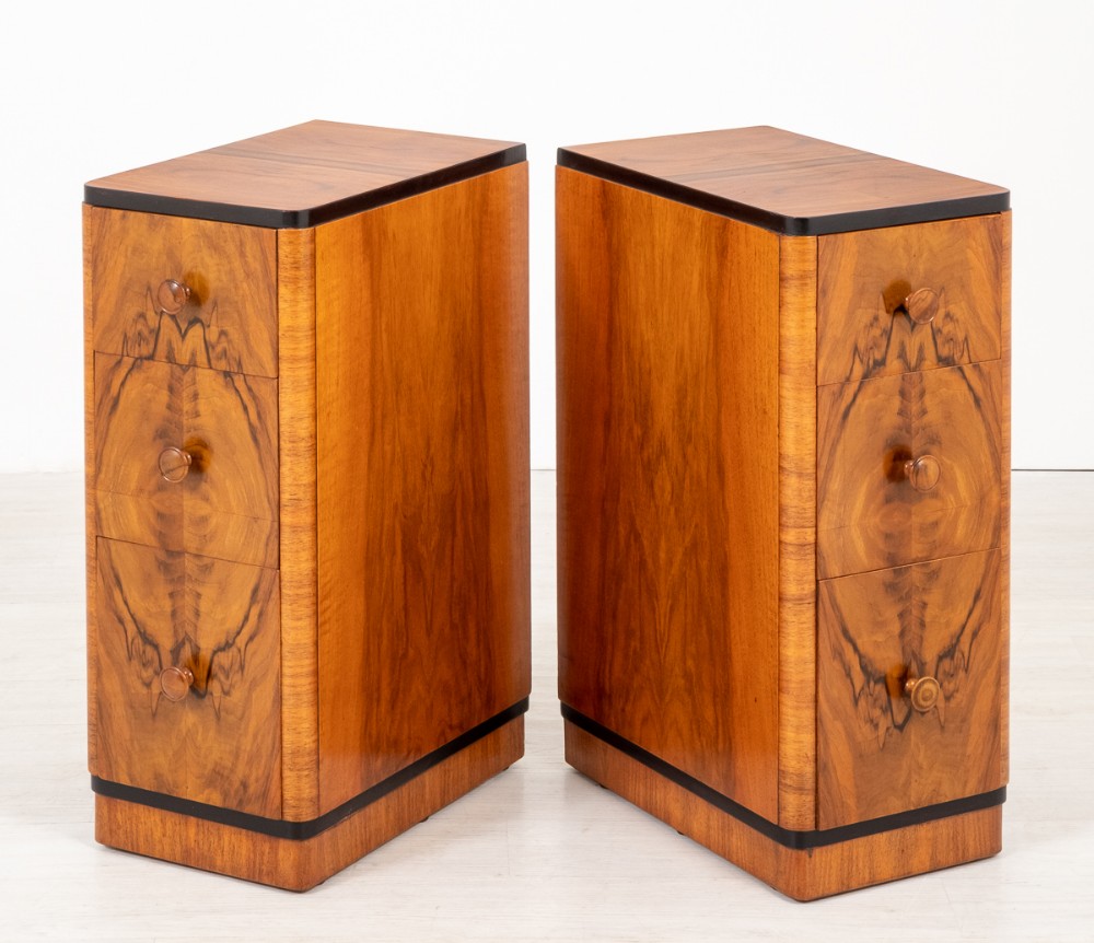Pair of Stylish Art Deco Bedside Cabinets.