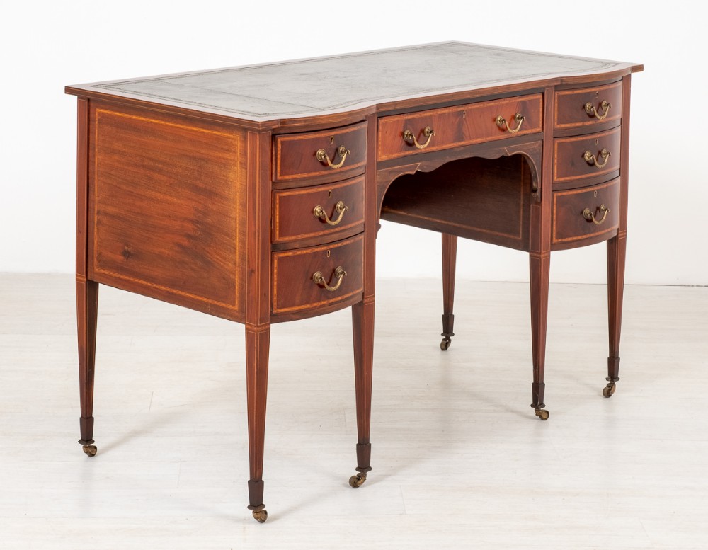 Sheraton Revival Mahogany Writing Desk