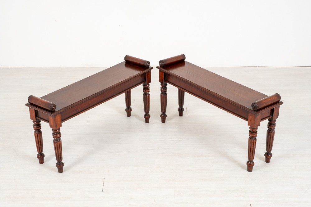 Pair of William IV Style Mahogany Window Seats