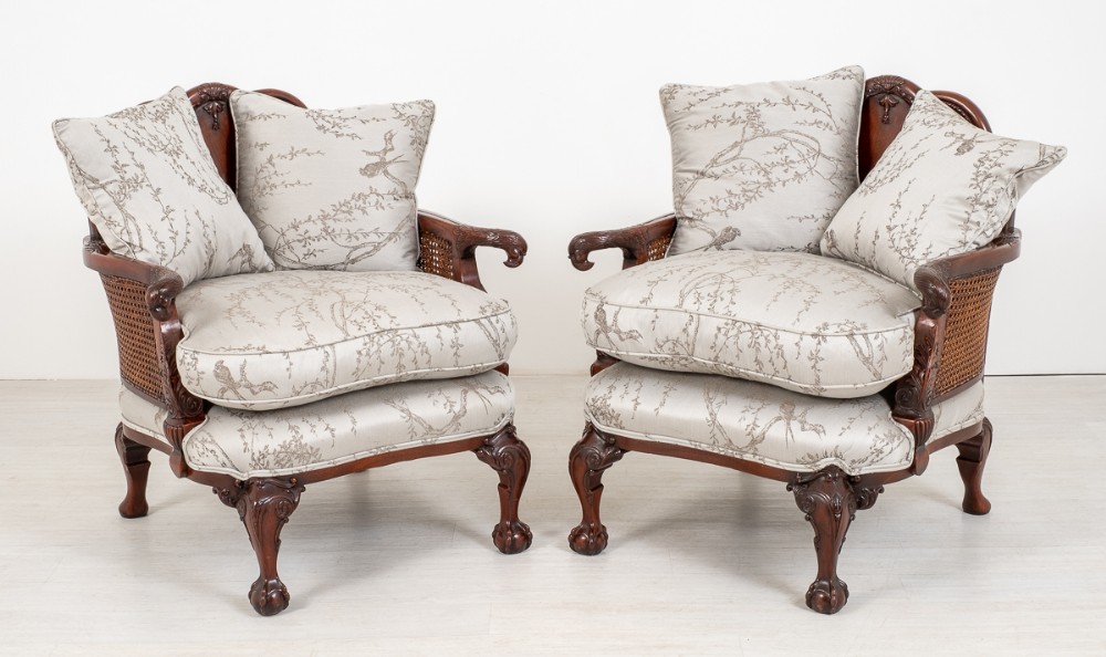 Excellent Quality Pair of Bergere Chairs