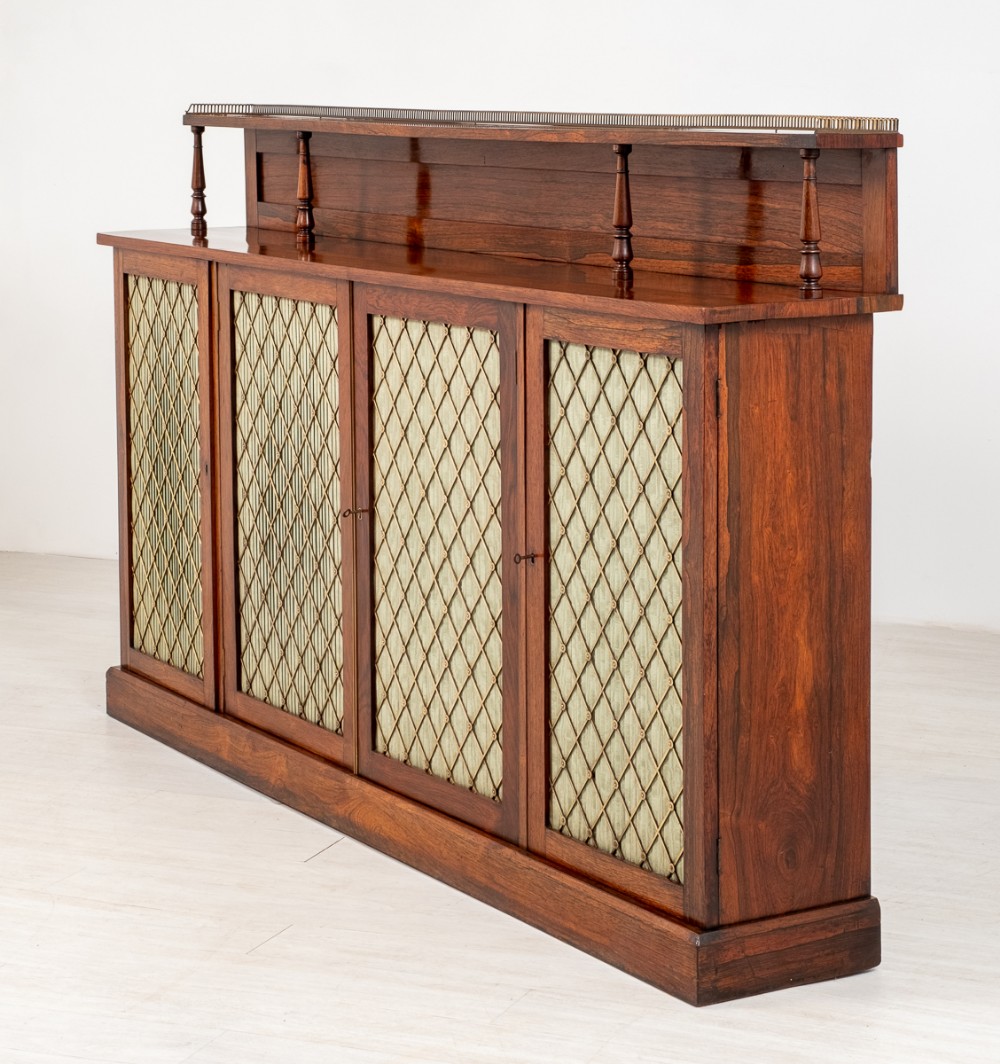 Excellent Quality Regency 4 Door Rosewood Chiffonier