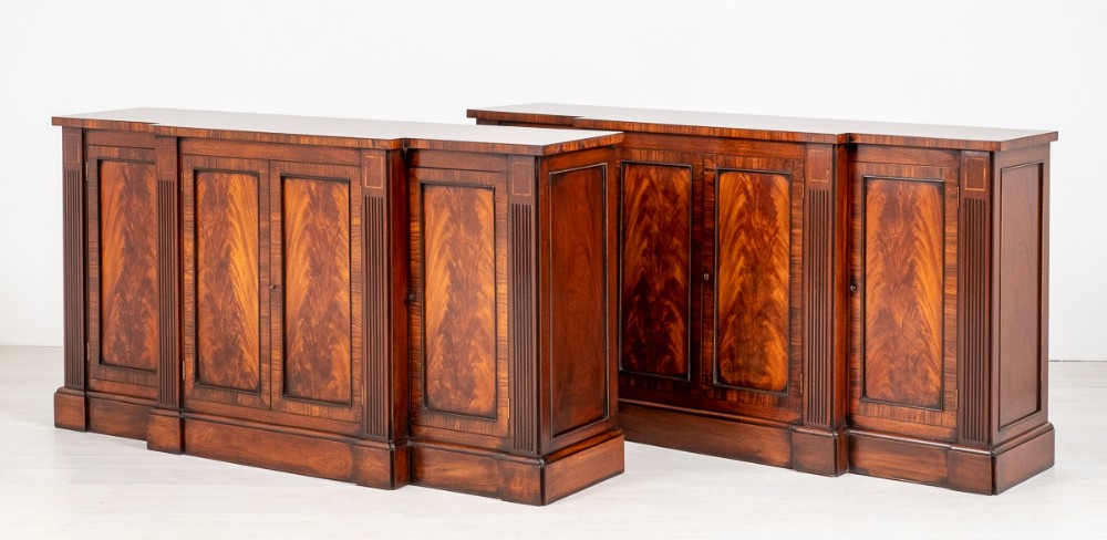 Imposing Matched Pair of Regency Style Mahogany Sideboards