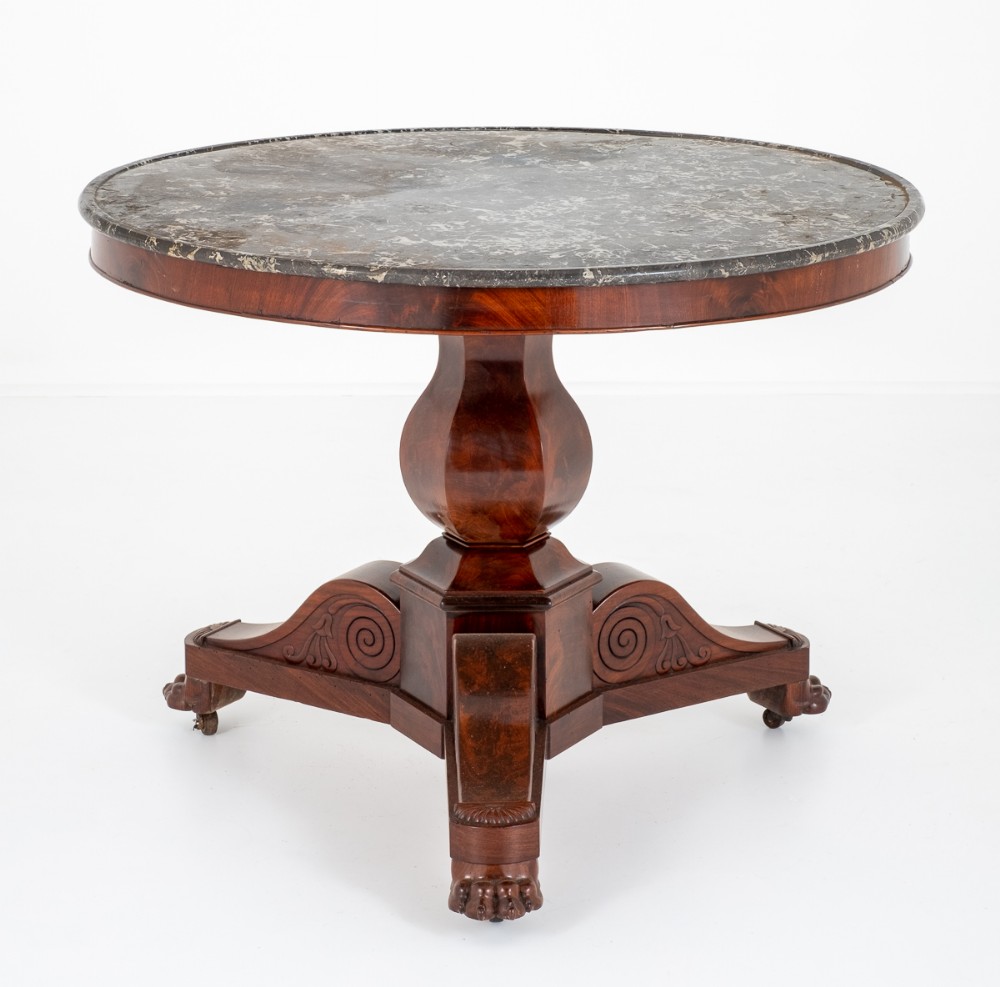 Mahogany and Marble Gueridon Circular Centre Table