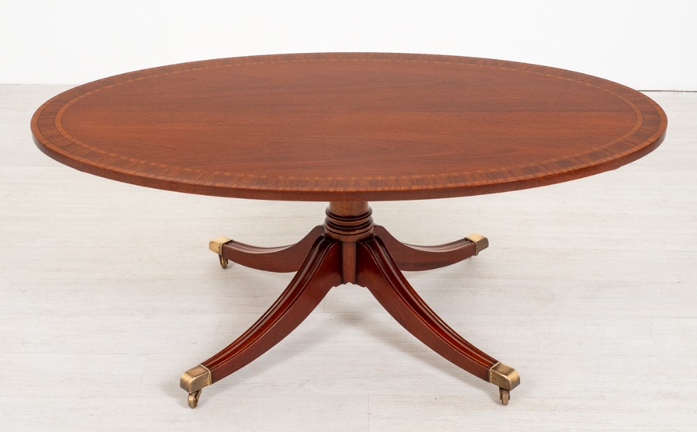 Mahogany Regency Style Oval Coffee Table