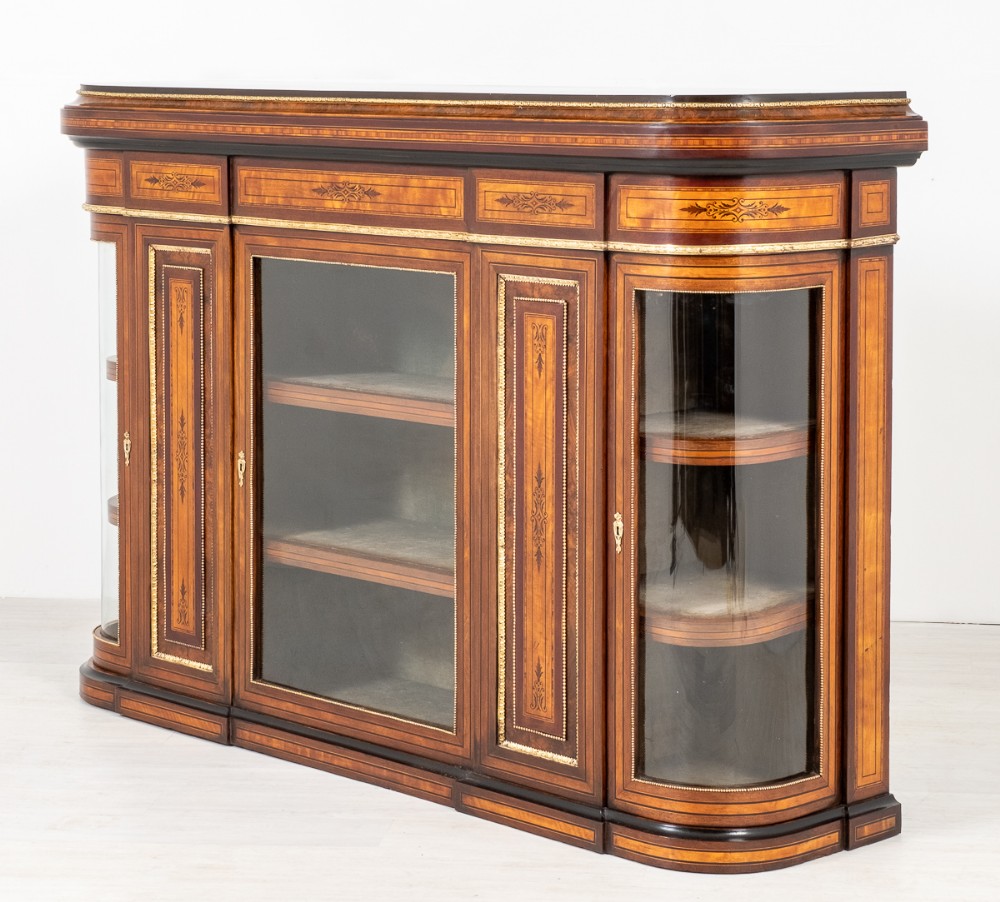 Stunning Walnut and Inlaid Credenza