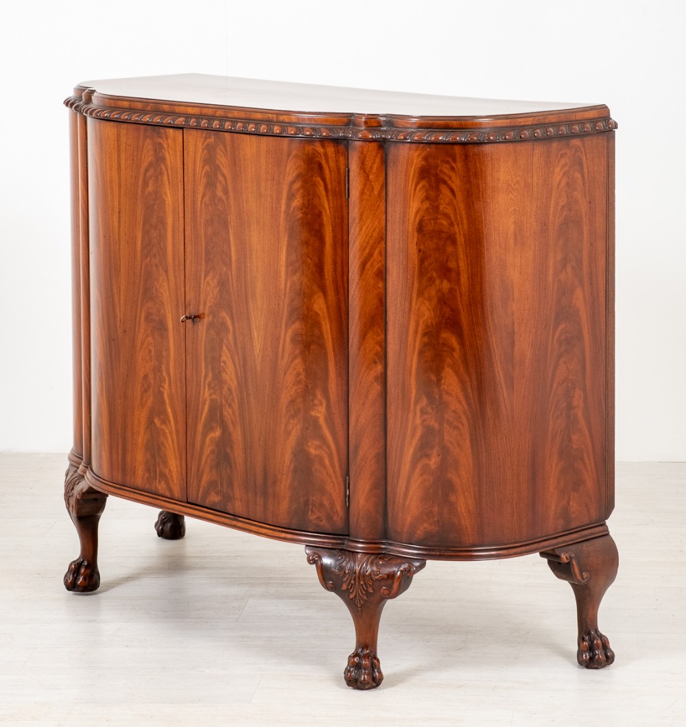 Stunning Mahogany Shaped Cabinet