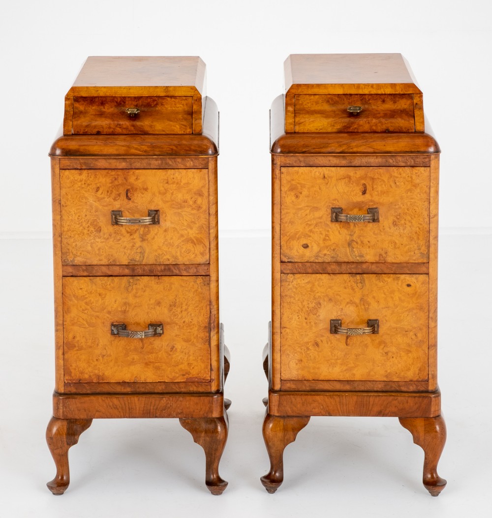 Pair of Walnut Bedside Cabinets