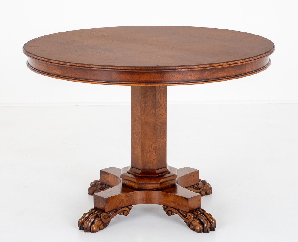 Figured Oak Circular Breakfast Table