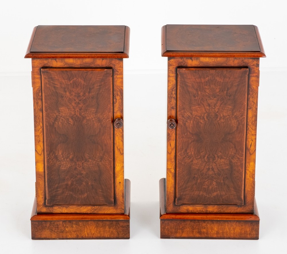 Pair of Victorian Walnut Bedside Cabinets