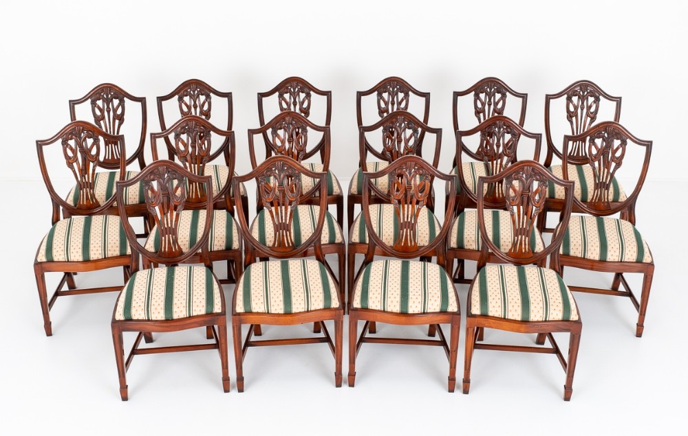 Set of 16 Mahogany Dining Chairs