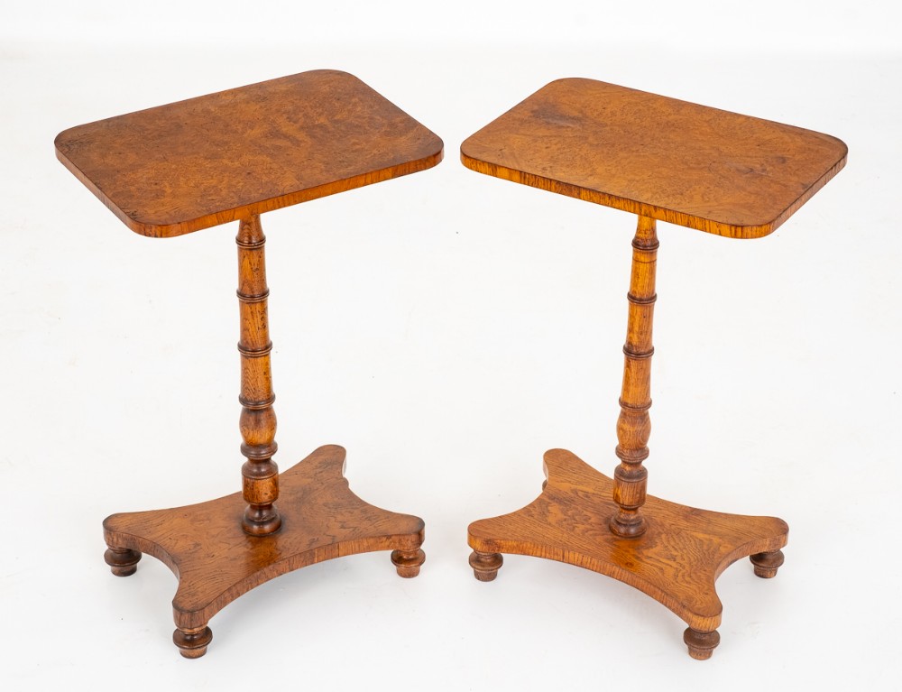 Pair of Regency Revival Pollard Oak Wine Tables