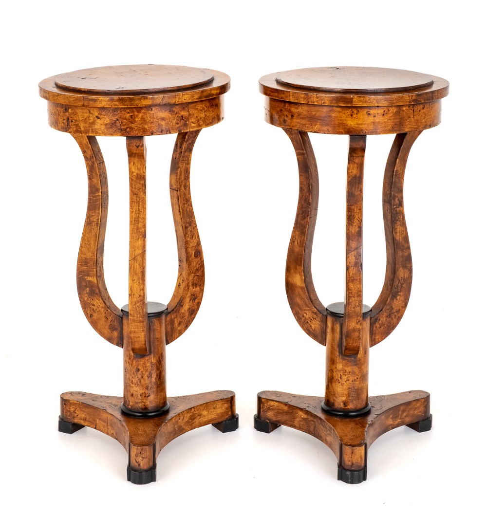 Pair of Elm Urn Stands