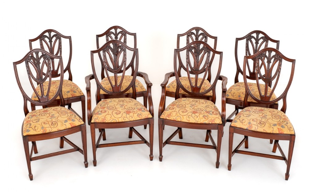 Set of 8 Georgian Revival Mahogany Dining Chairs