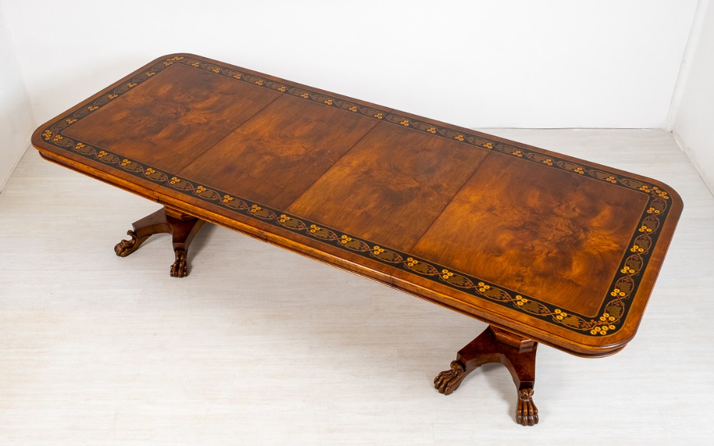 Walnut Regency Style Dining Table