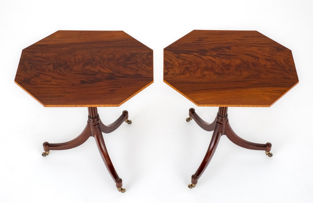 Pair of Mahogany Regency Revival Wine Tables.