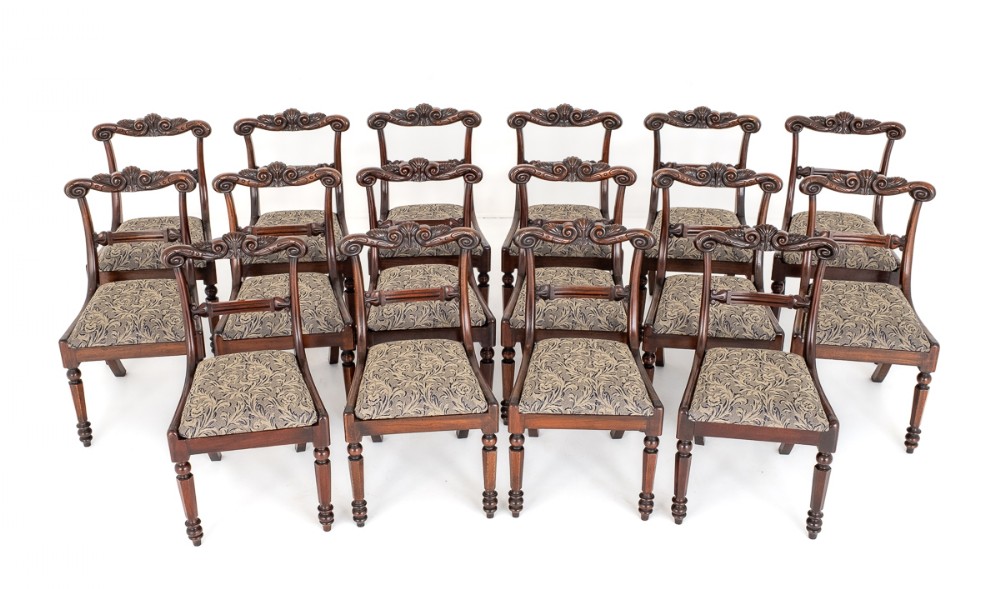 Fantastic Set of 16 Mahogany William IV Dining Chairs