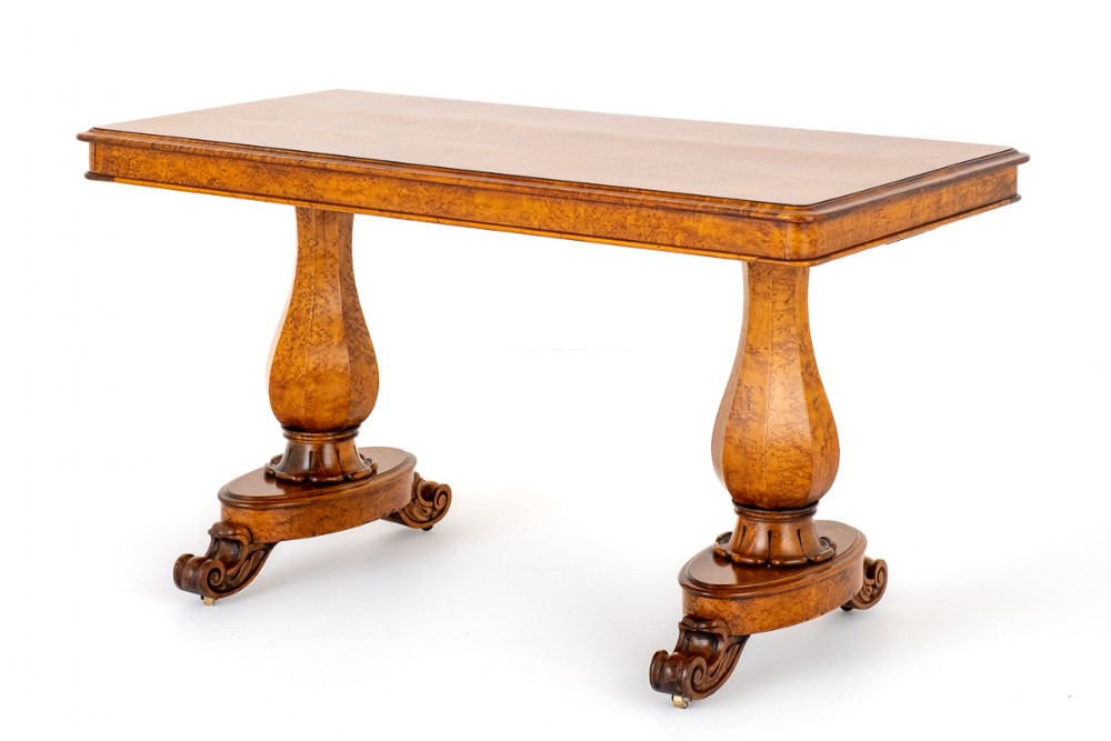 William Iv Birds Eye Maple Library Table