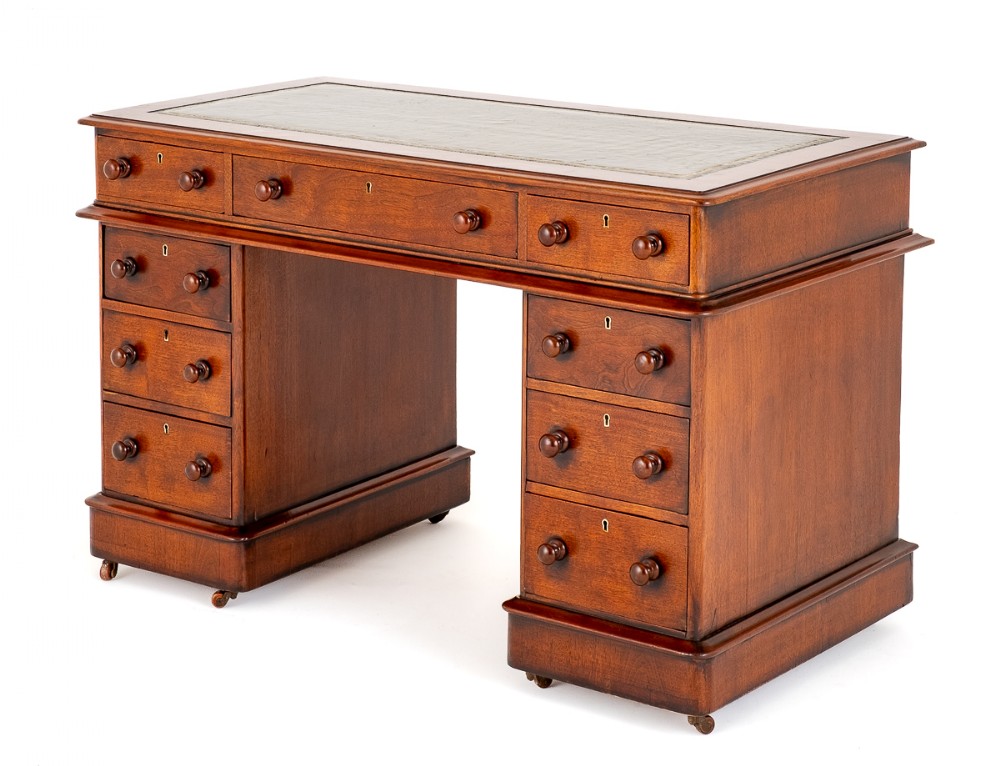 Victorian Mahogany Pedestal Desk