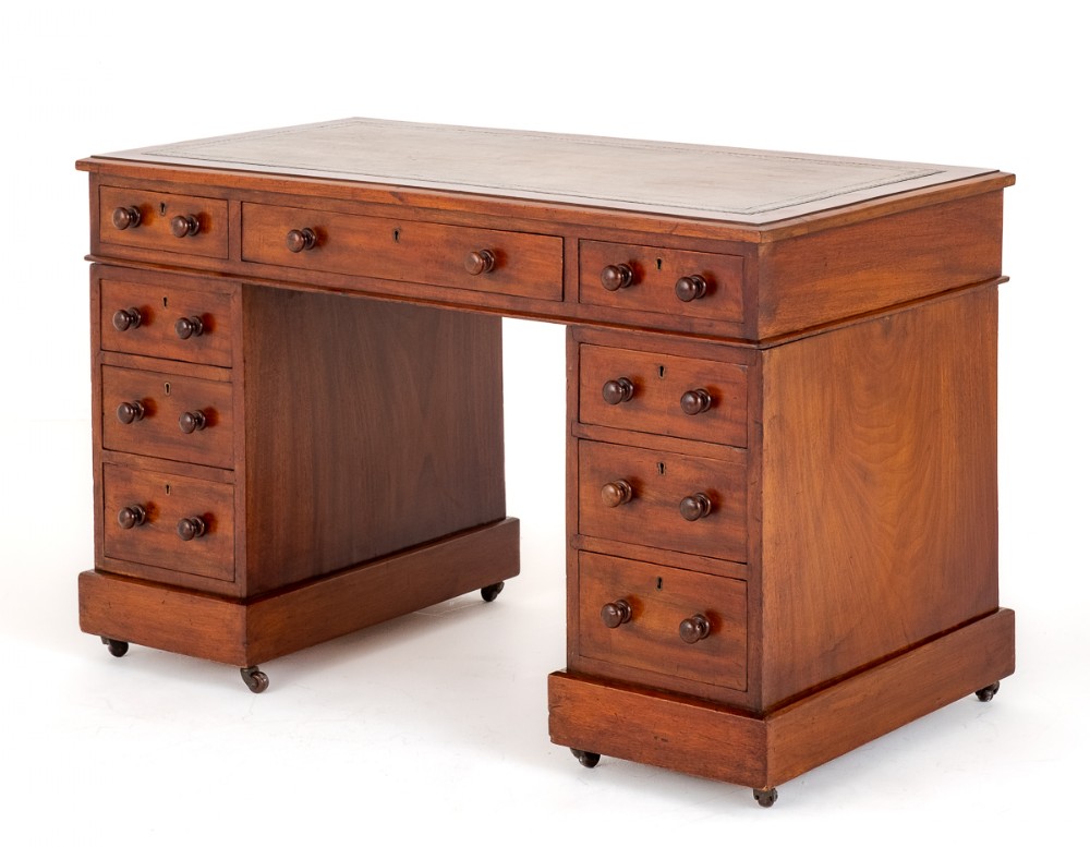 Victorian Mahogany 2 Pedestal Desk