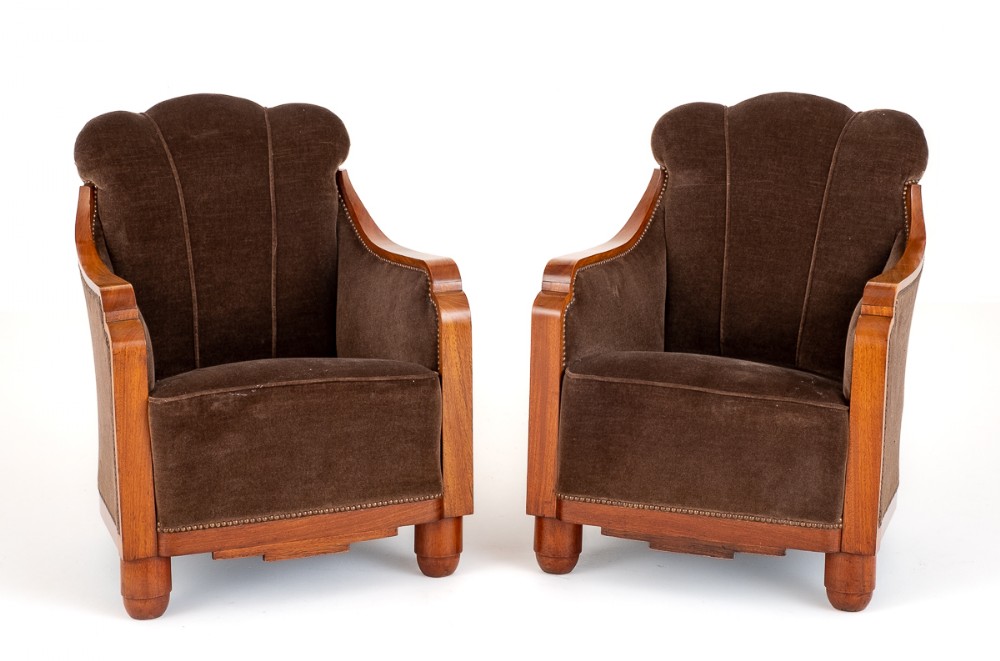 Good Pair of French Art Deco Club Chairs