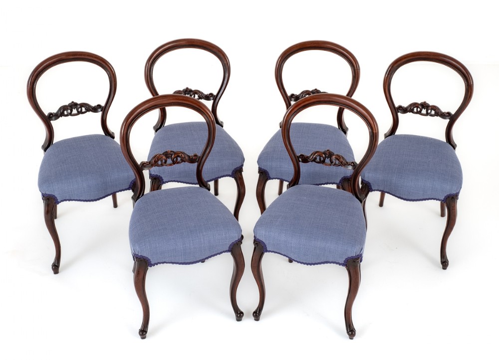 Set of 6 Victorian Mahogany Dining Chairs