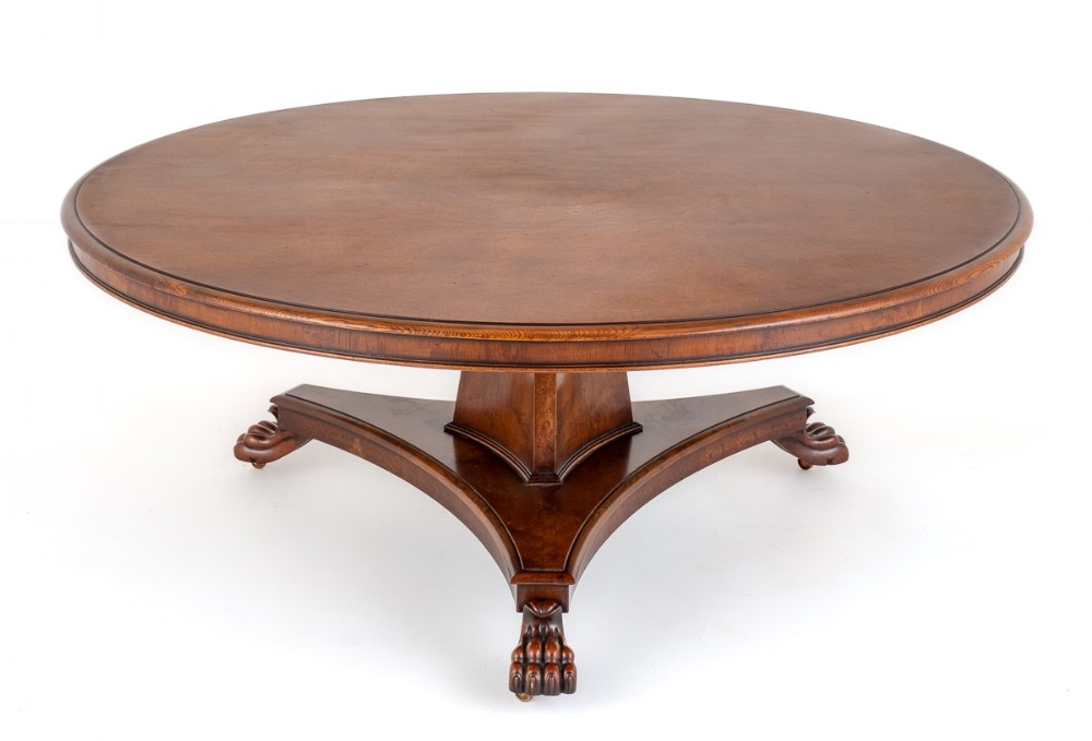 6ft Circular William IV Style Burr Oak Table