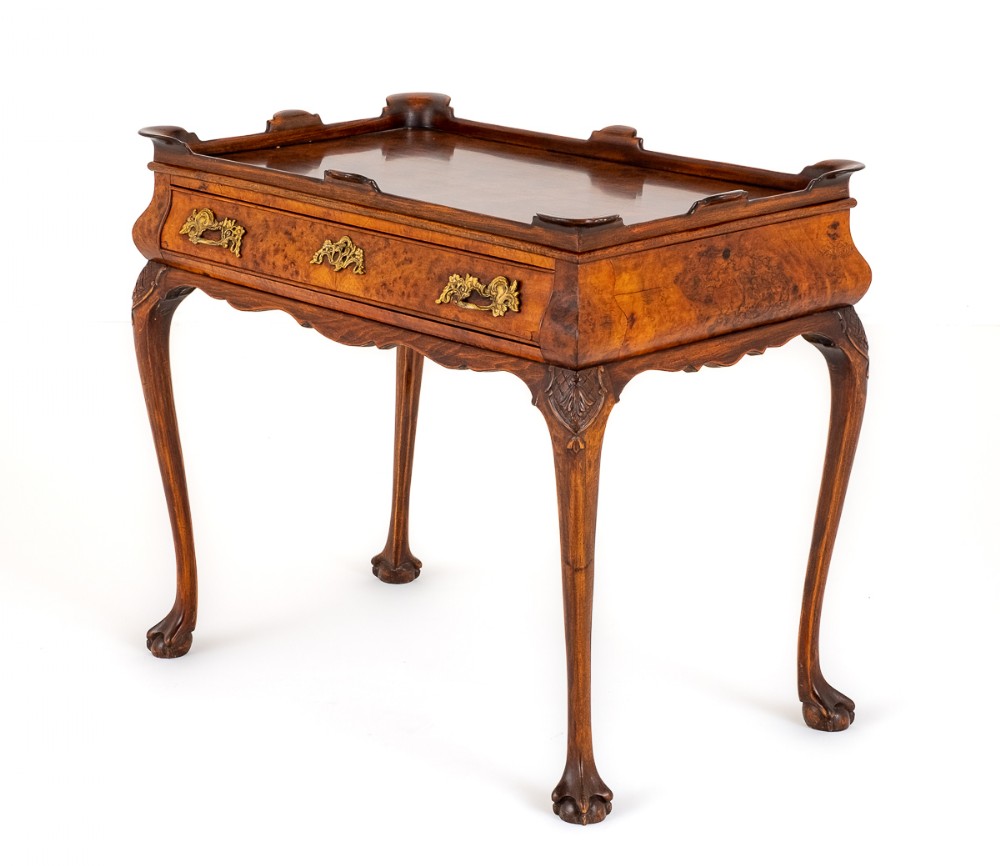 Queen Anne Style Walnut Silver Table