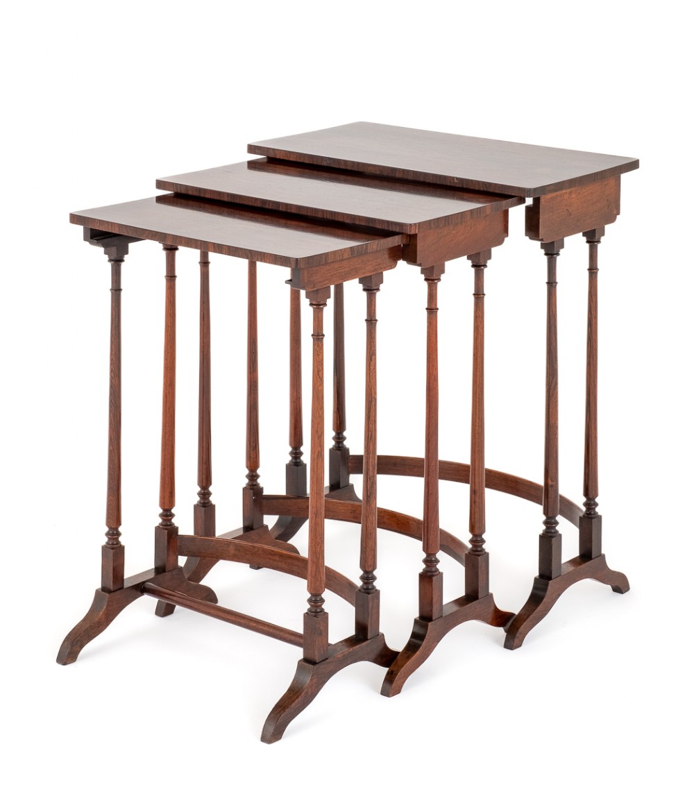 Nest of 3 Regency Style Rosewood Tables