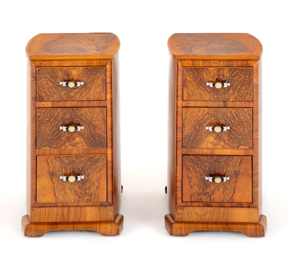 Stylish Pair of Art Deco Bedside Cabinets
