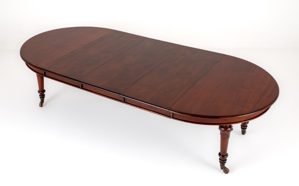Victorian Mahogany 3 Leaf Extending Dining Table