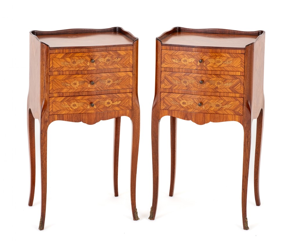 Pair of French Kingwood Bedside Cabinets