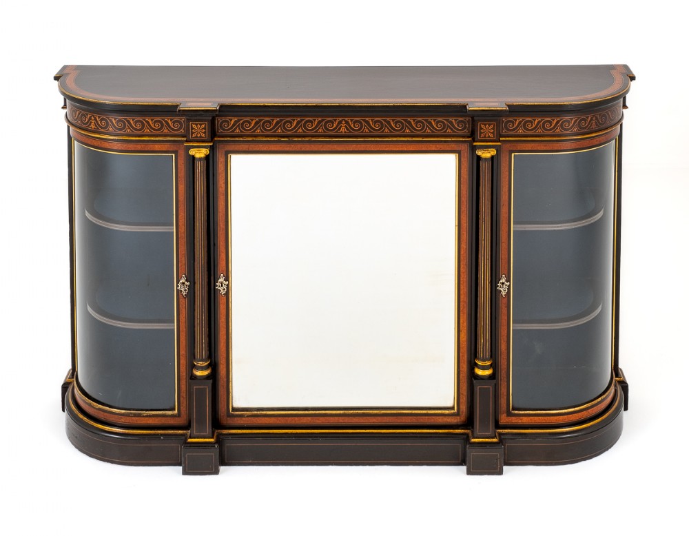 Victorian Ebonised and Walnut Credenza