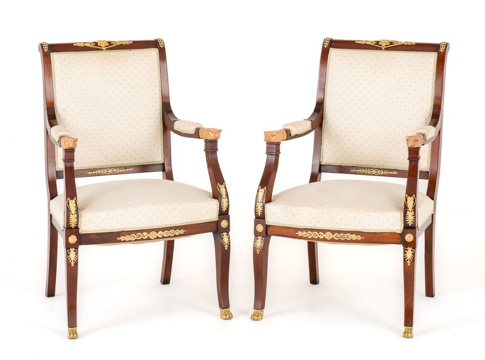 Good Pair of French Open Armchairs