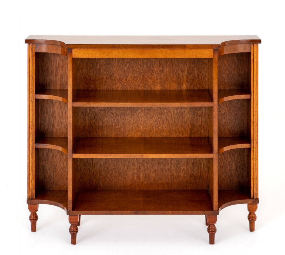 Regency Revival Walnut Open Bookcase