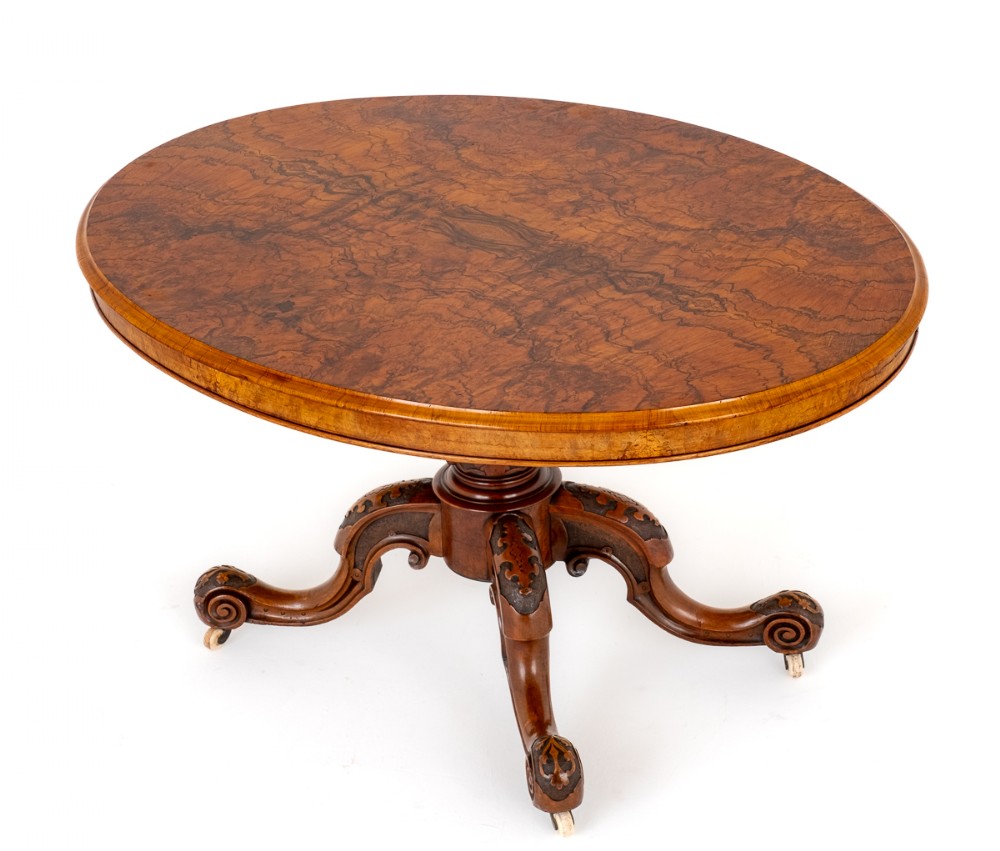 Excellent Quality Victorian Burr Walnut Centre Table